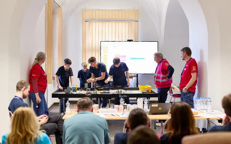 Team presenting its work to judges and the audience