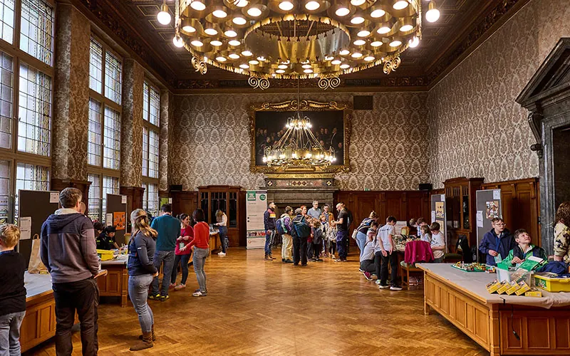 Historic hall in the New Town Hall Leipzig during the final